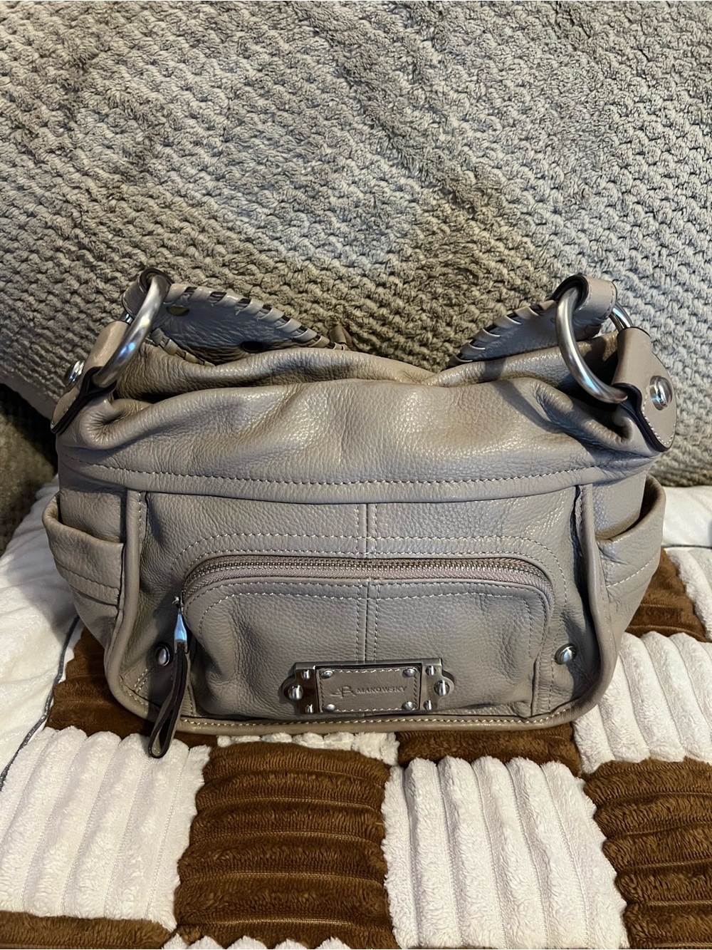 B Makowsky Taupe Shoulder Bag VGUC!